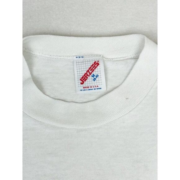 Vintage 1990 Bridgeport Basketball T-Shirt White Medium State Champs Single Sti - Picture 6 of 12